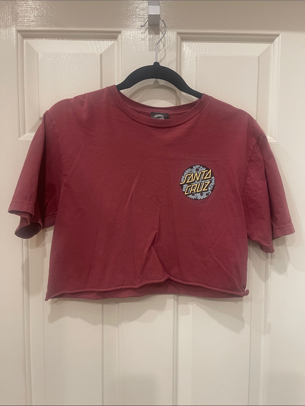 Santa Cruz Burgundy Cropped Tee S:M